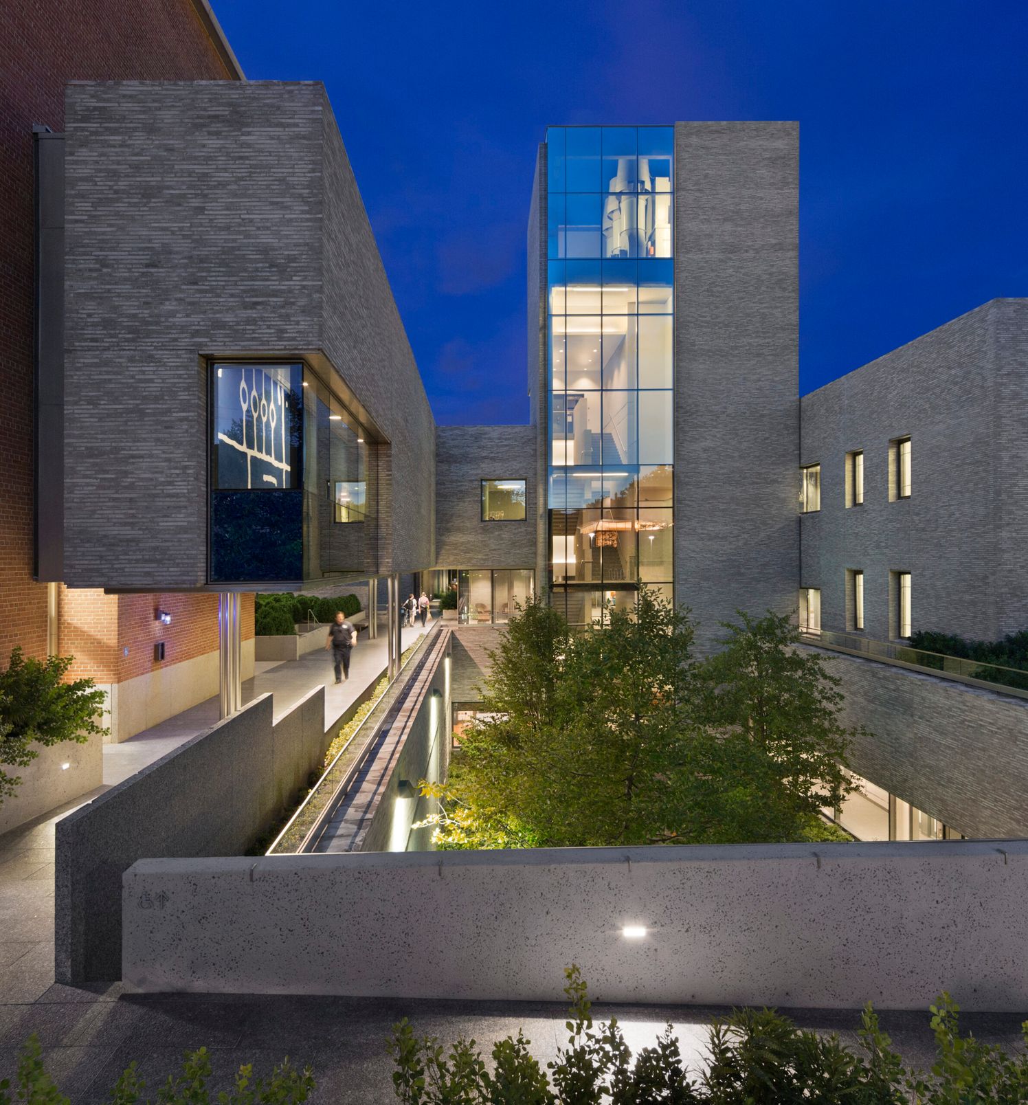 Exterior of Princeton University’s Andlinger Center at night