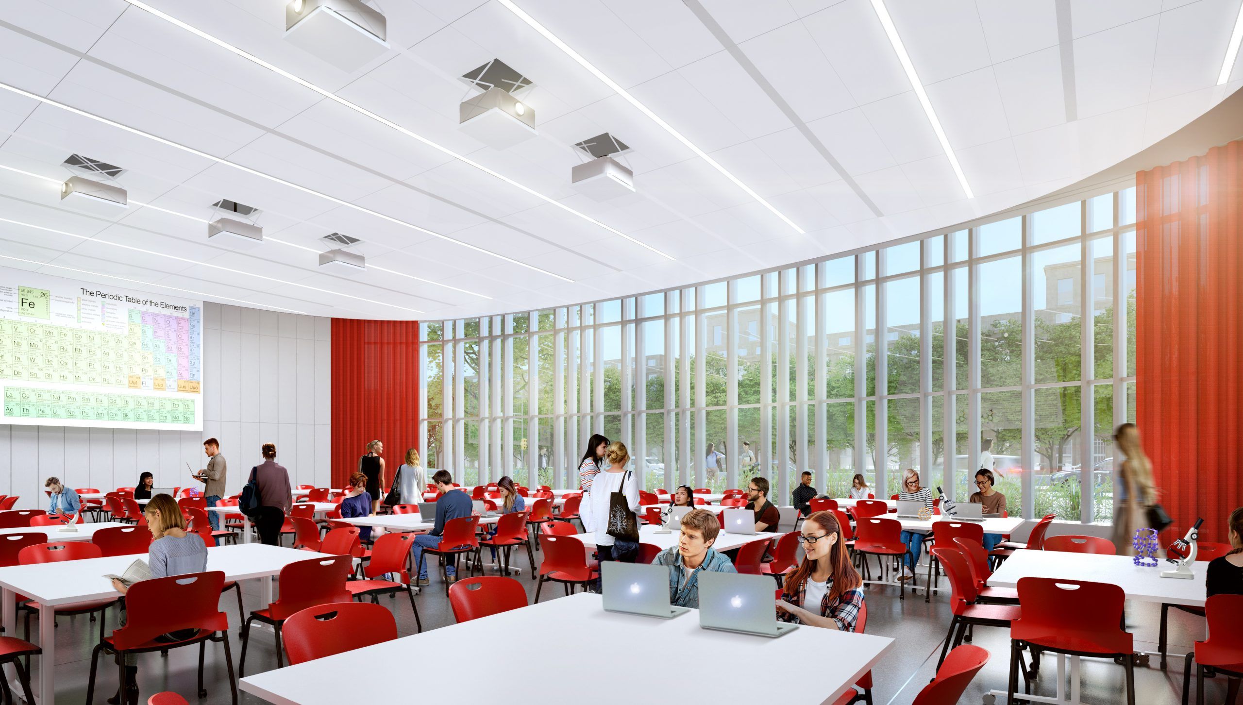 A collaborative space, with natural light in the University of Wisconsin, Madison's Chemistry Tower