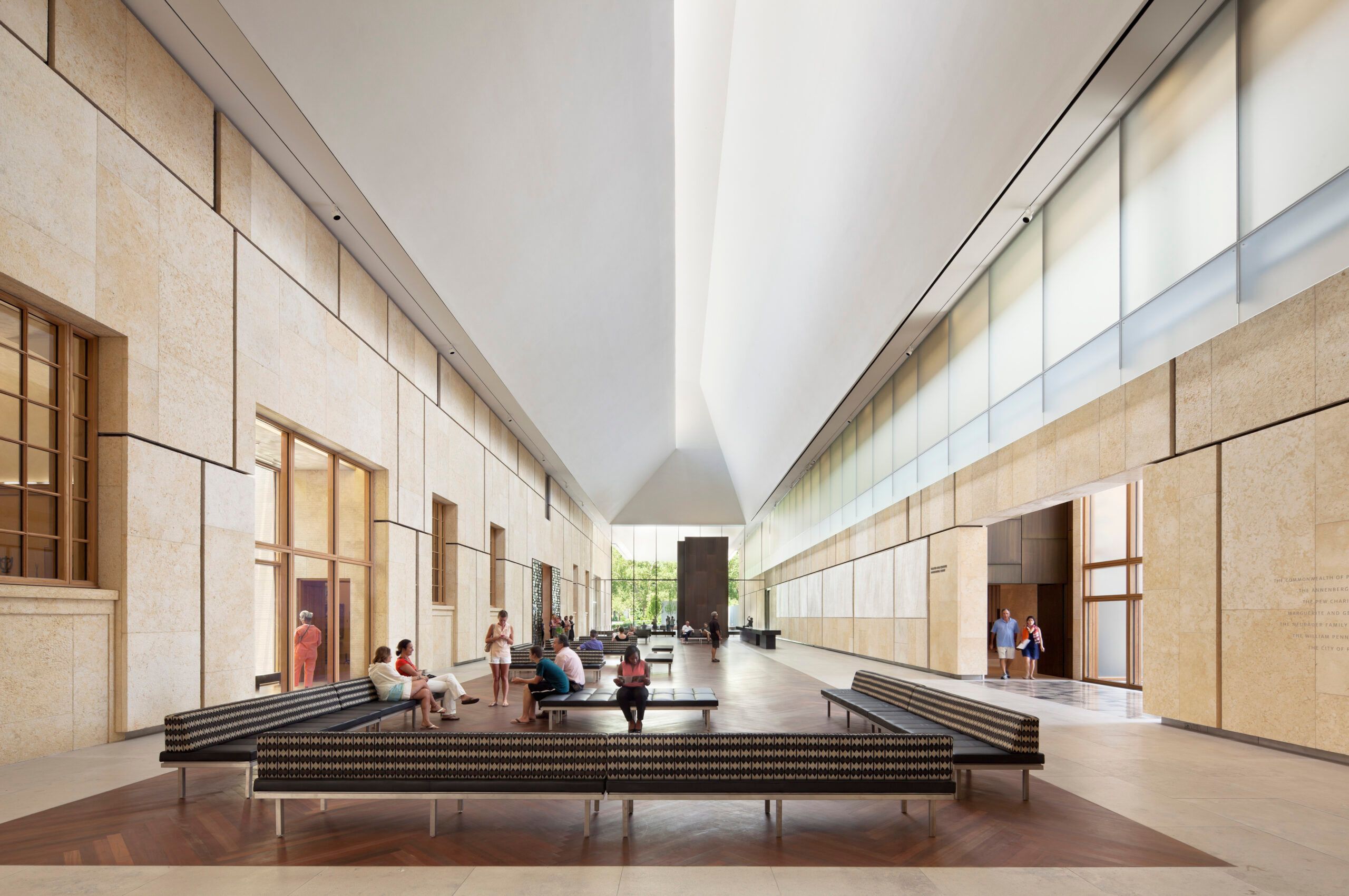 Interior lounge at Barnes Foundation