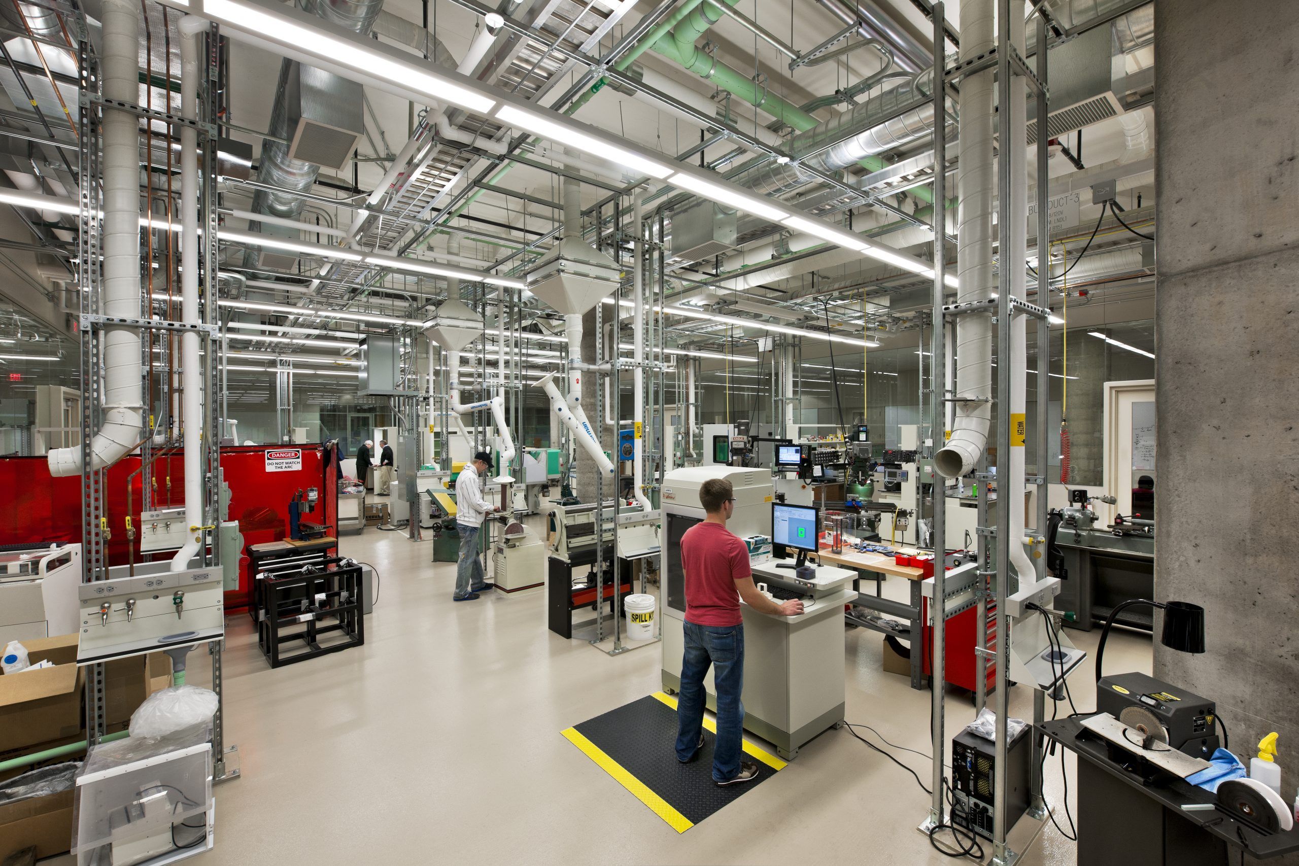 Students performing research in a new facility at the Wisconsin Institute for Discovery