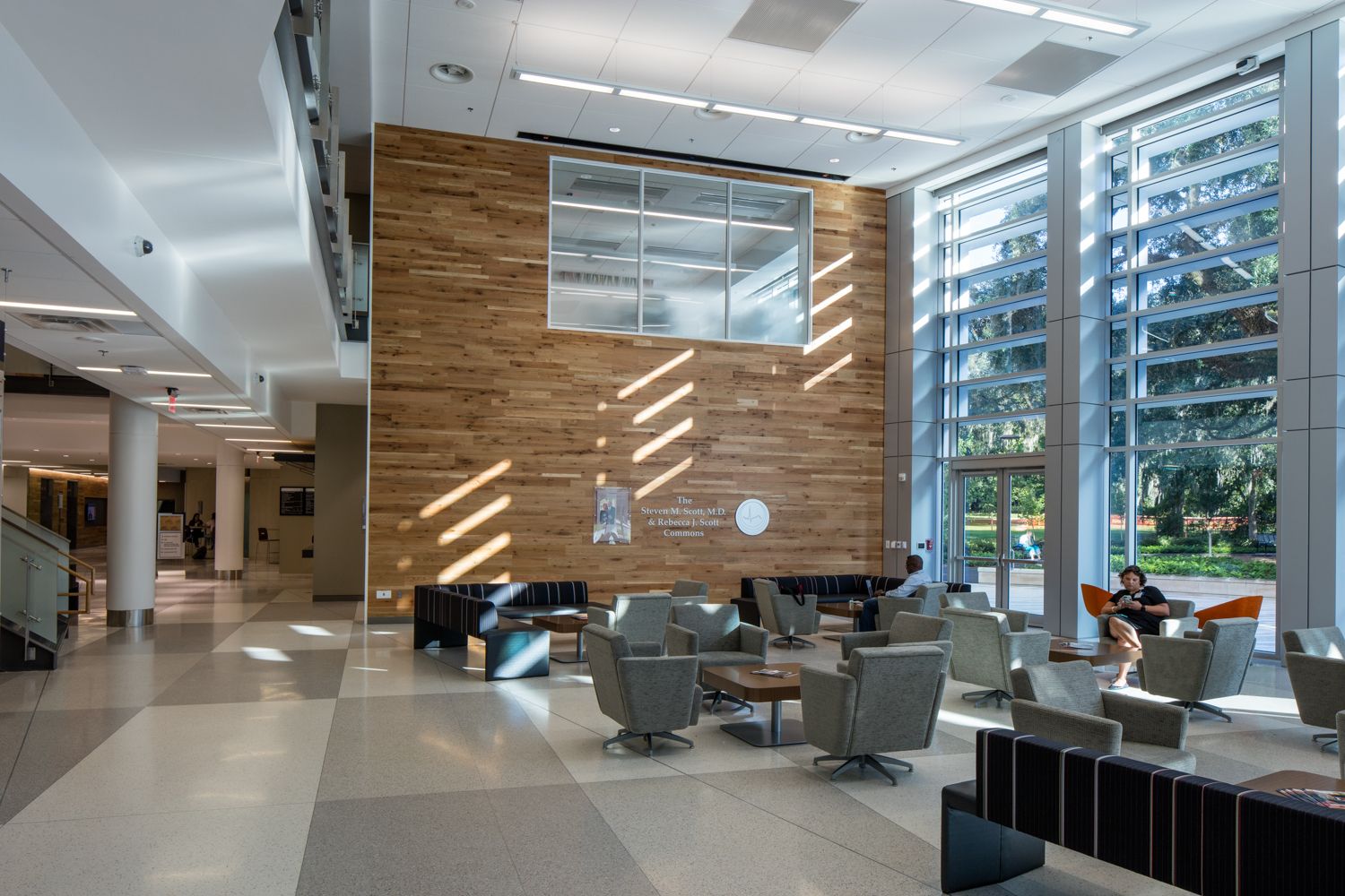 Lounge area in Harrell Medical education building at University of Florida