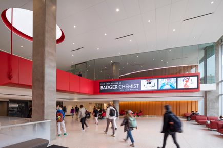 University of Wisconsin-Madison Chemistry Tower open hall with students