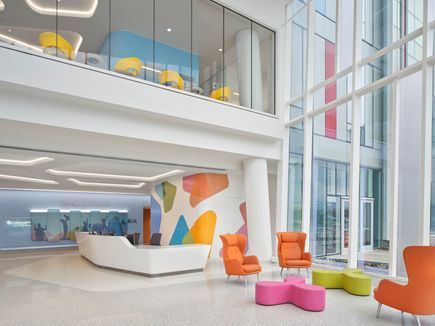 Reception desk at The Children’s Hospital of Philadelphia (CHOP) Middleman Family Pavilion